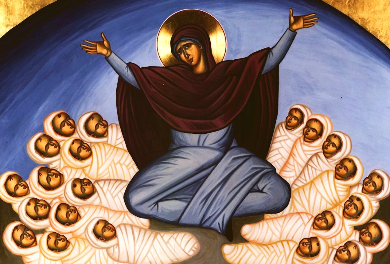 Икона святых мучеников 14000 младенцев от Ирода в Вифлееме избиенных