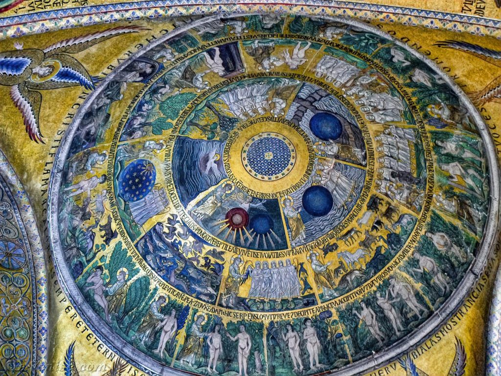 Сотворение мира. Мозаика, купол притвора собора Сан-Марко, Венеция, XII-XIII в.