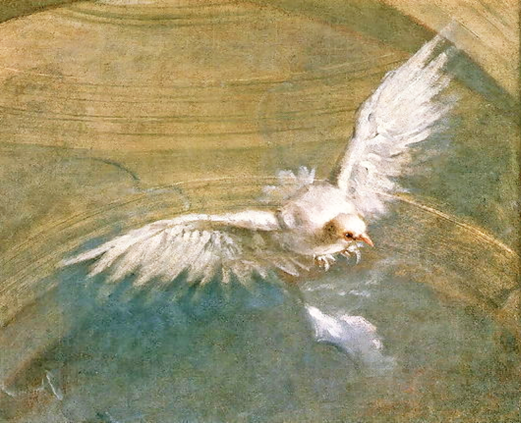 Дух Святой в виде голубя фреска 
