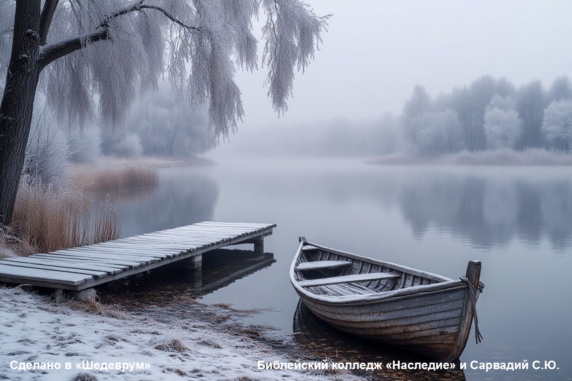 безмолвие лодка зима снег