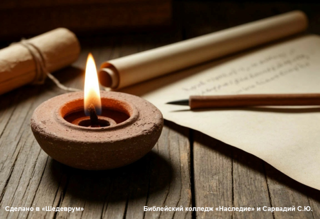 светильник перо пергамент книги свитки